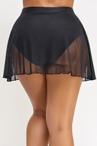 BeWicked Gillian High Low Mesh Swimsuit Skirt Cover Up in black 