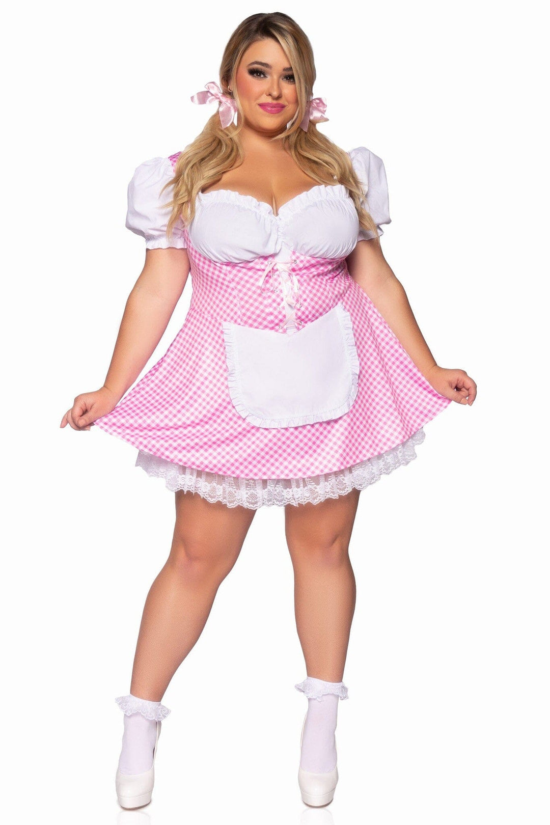 Leg Avenue Gingham dress in Pink  from SexyShoes.com