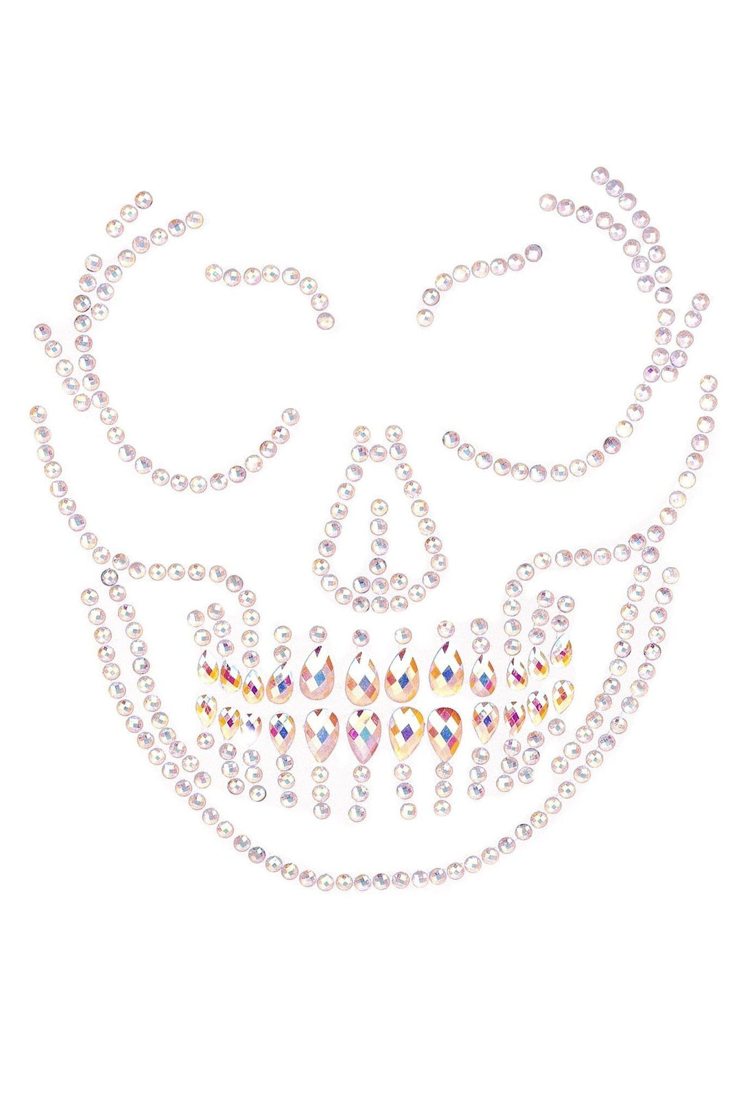 Leg Avenue Glow In The Dark Skull Face Jewels Sticker in Clear  from SexyShoes.com