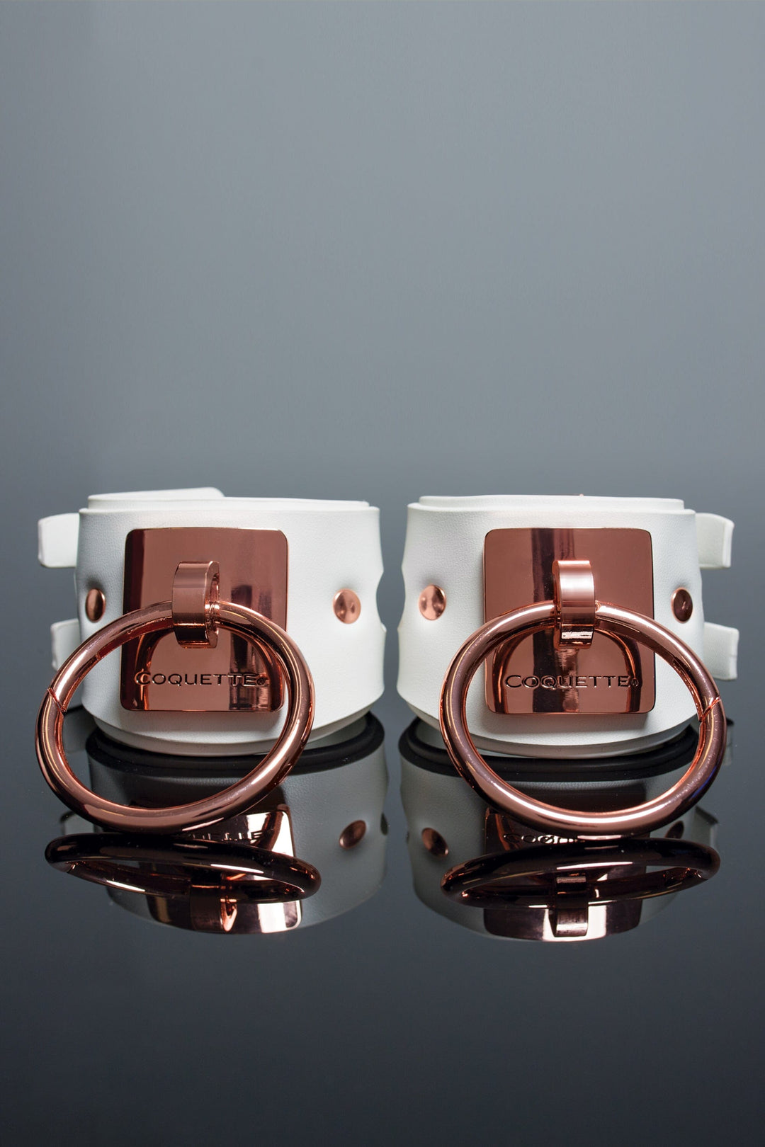 Gold Vegan Leather and Metal Cuff-Cuffs + Chokers-SEXYSHOES.COM