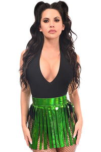 Daisy Corsets Green Holo Fringe Skirt in Green  from SexyShoes.com