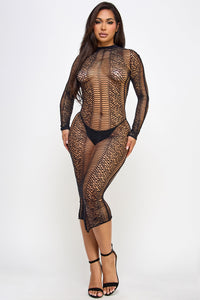 BeWicked Gretta Long Swimsuit Cover Up Dress in black  from SexyShoes.com