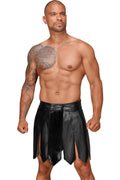 Eco Leather Men's Gladiator Skirt With Pvc Pleats