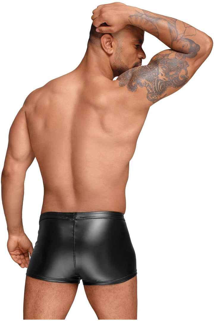 Powerwetlook Men's Shorts With Decorative Pvc Pleats