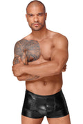 Powerwetlook Men's Shorts With Decorative Pvc Pleats