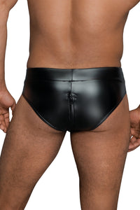 Noir Handmade Shorts With Continuous Zipper in Black 