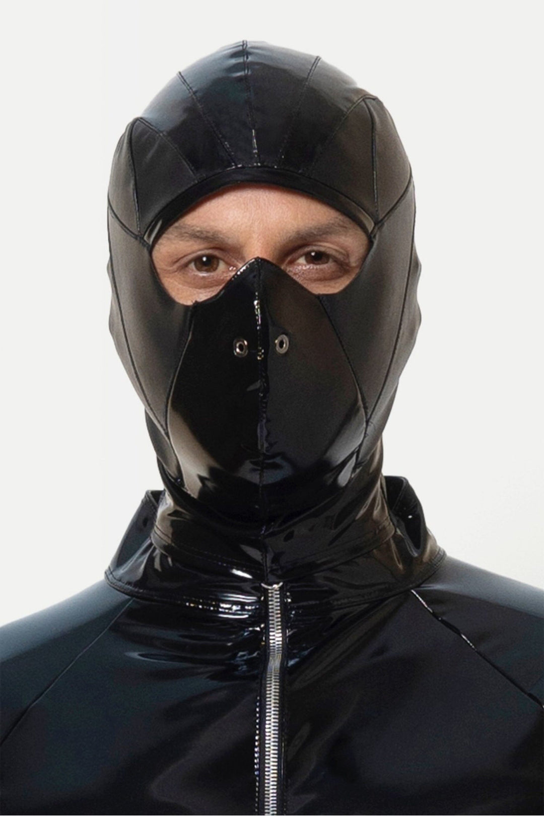 L'HOMME HARALD Vinyl Hood in Black  from SexyShoes.com