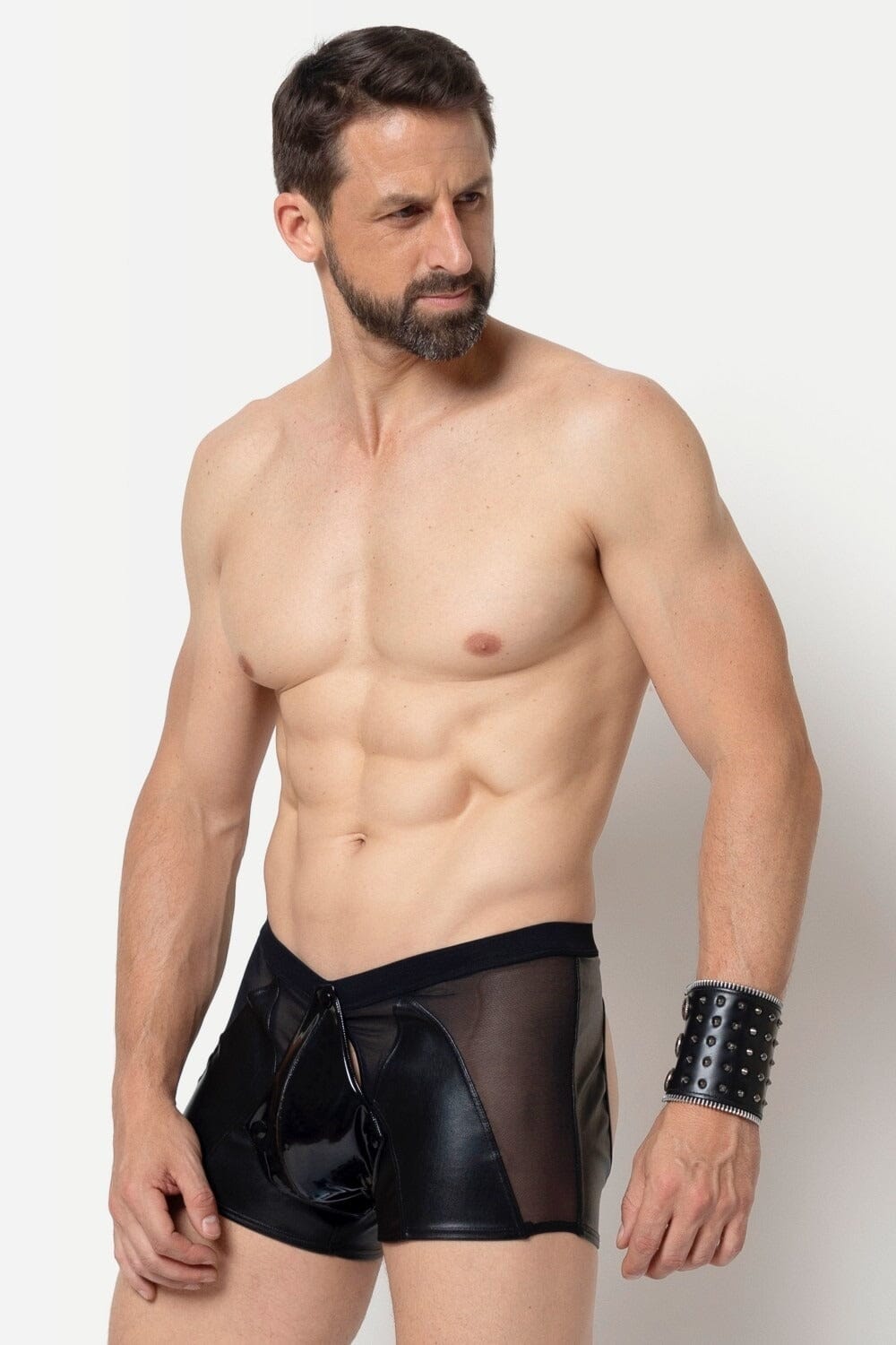 L'HOMME HARBARD Faux Boxer Briefs in Black 