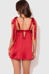 House of Desire Brigeta 2 Pc Babydoll & G String Set in Red 