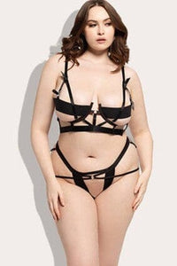 House of Desire Devon 2 Pc Bra & G String Set in Black 