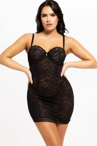 House of Desire Savannah 2 Pc Chemise & G String Set in Black  from SexyShoes.com