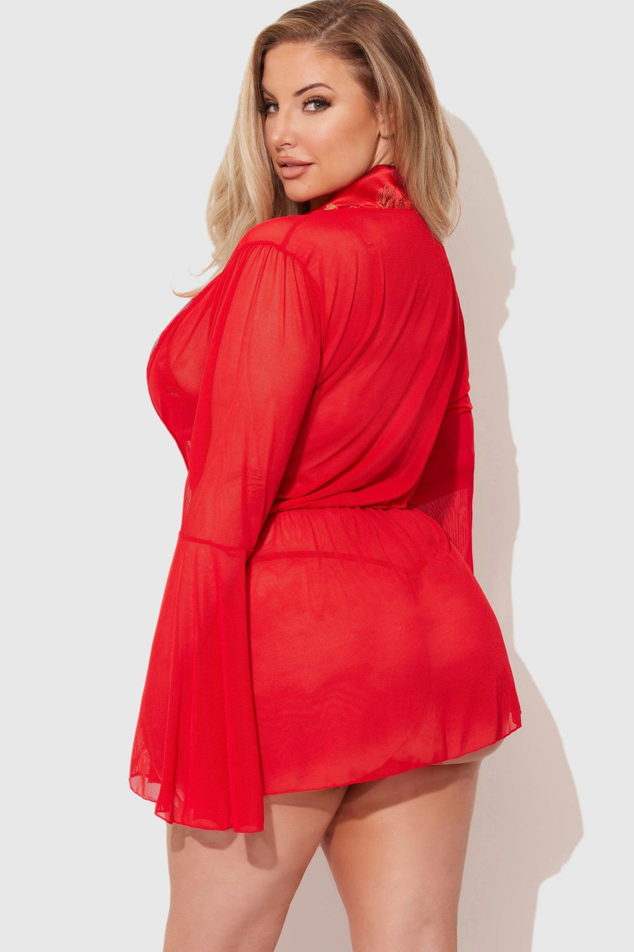 House of Desire Dragon 3Pc Robe Set in Red 