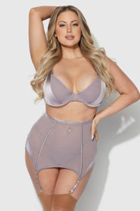 House of Desire Raquel 3 Piece Skirt Set in Grey 