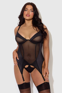 House of Desire Raquel Bustier Set in Black 