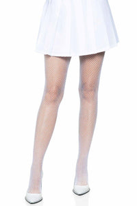 Leg Avenue Halloween Special Fishnet Pantyhose W/Glitters Spandex in White  from SexyShoes.com