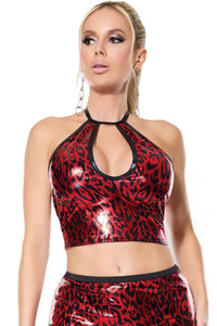 Coquette Halter Top in Red 