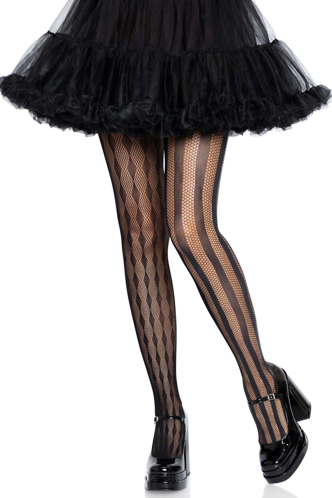 Leg Avenue Harlequin Net Tights in Black  from SexyShoes.com