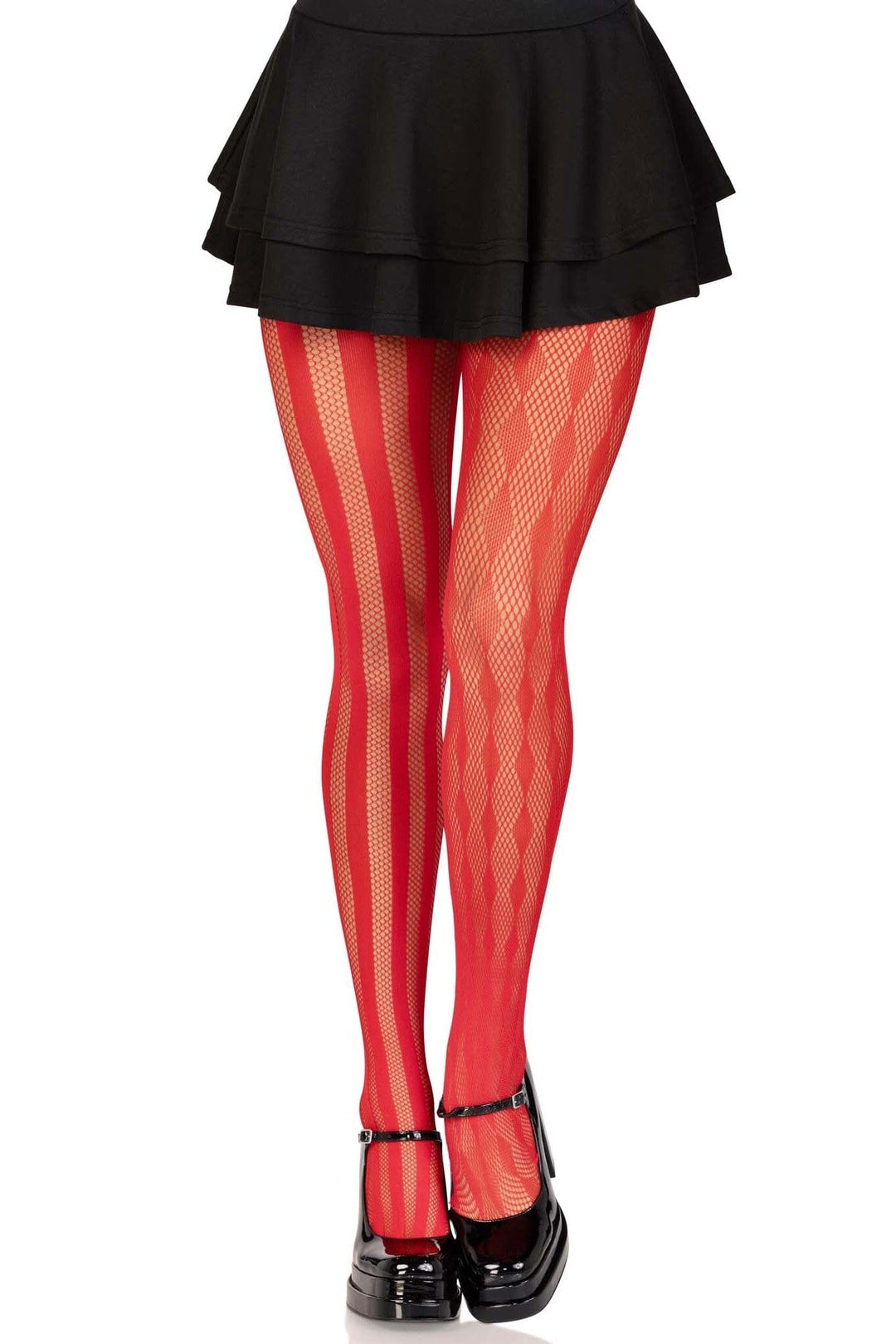 Leg Avenue Harlequin Net Tights in Red  from SexyShoes.com