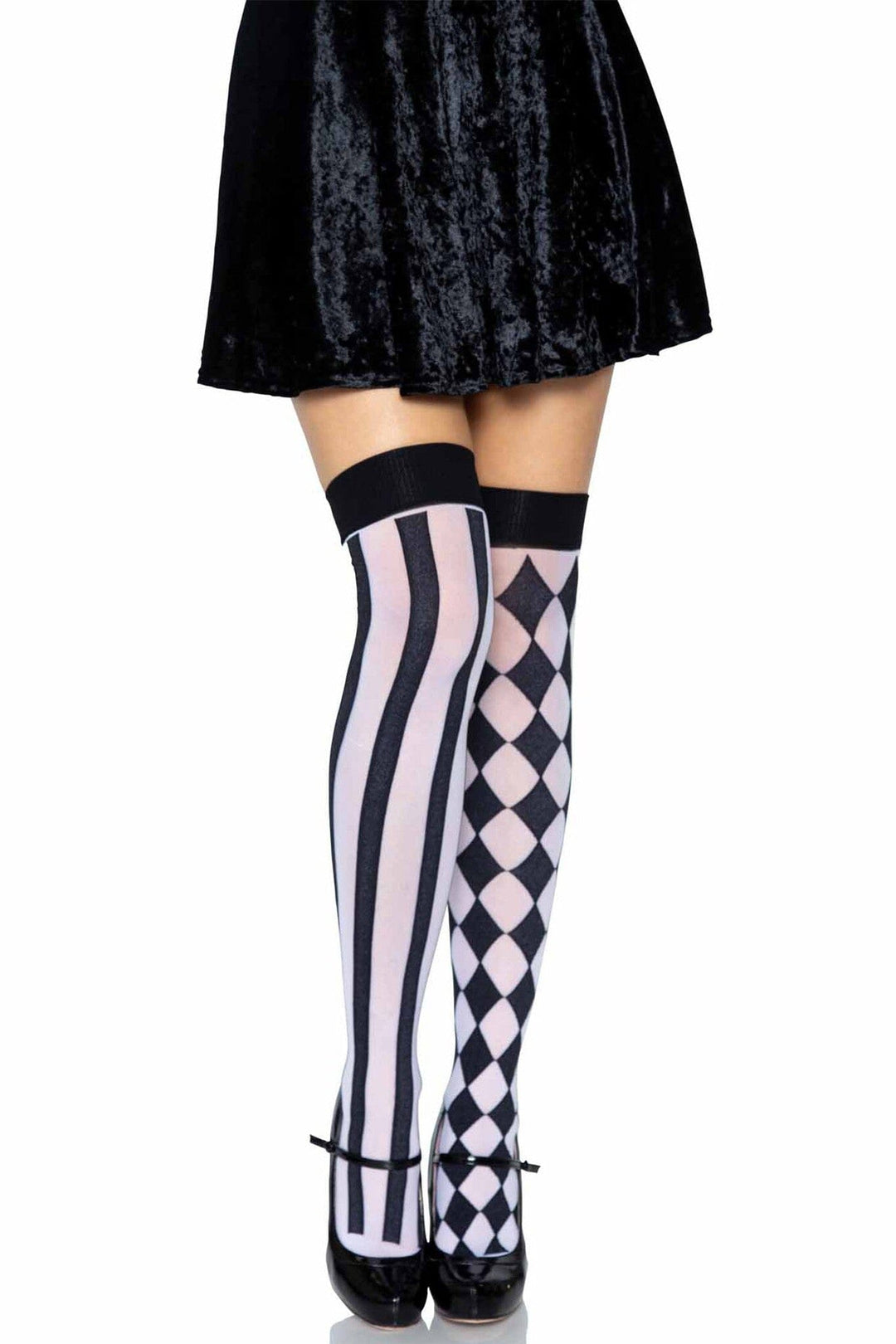 Leg Avenue Harlequin Thigh High Stockings in Black  from SexyShoes.com