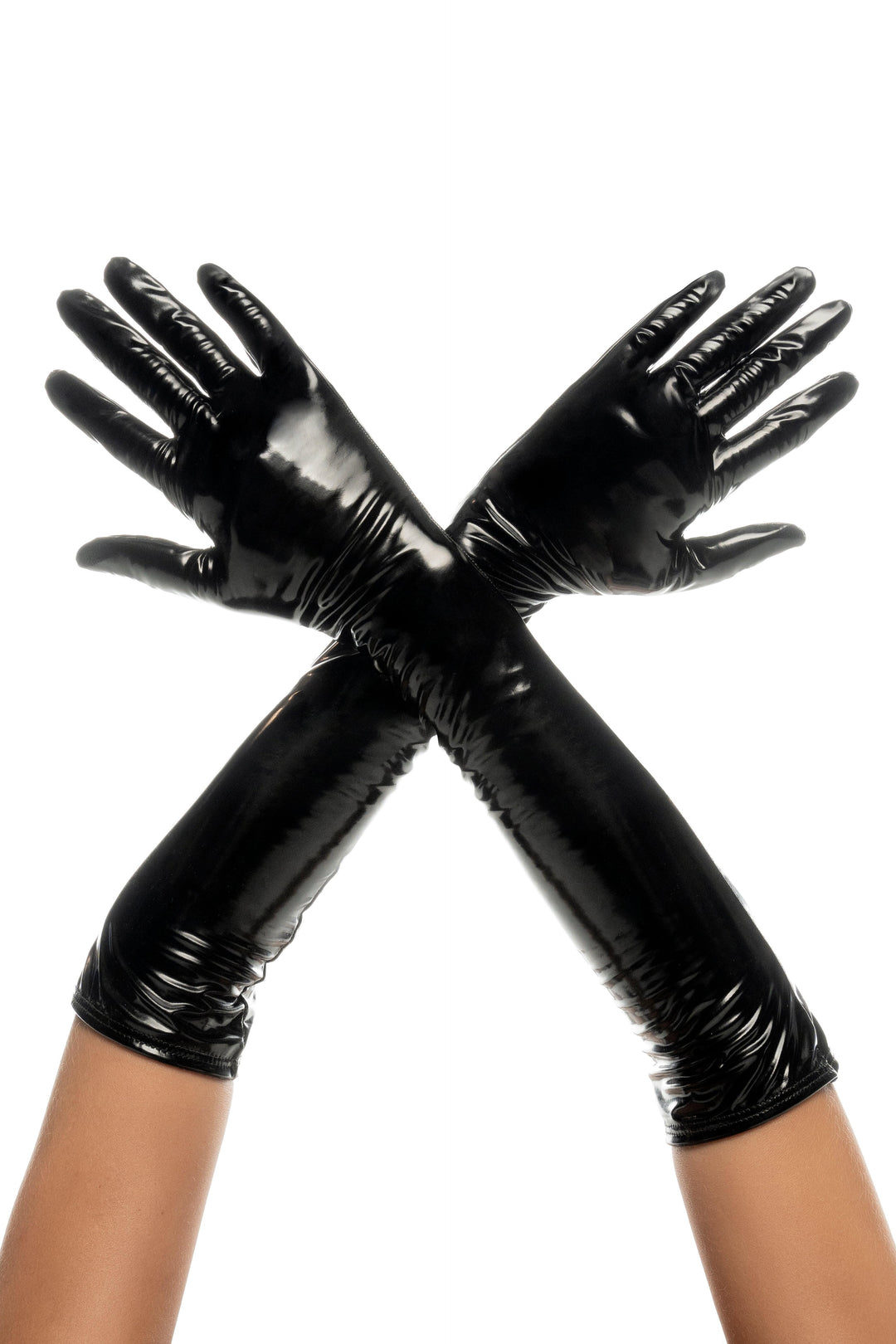 Mapale High Gloss Vinyl Gloves in Black 