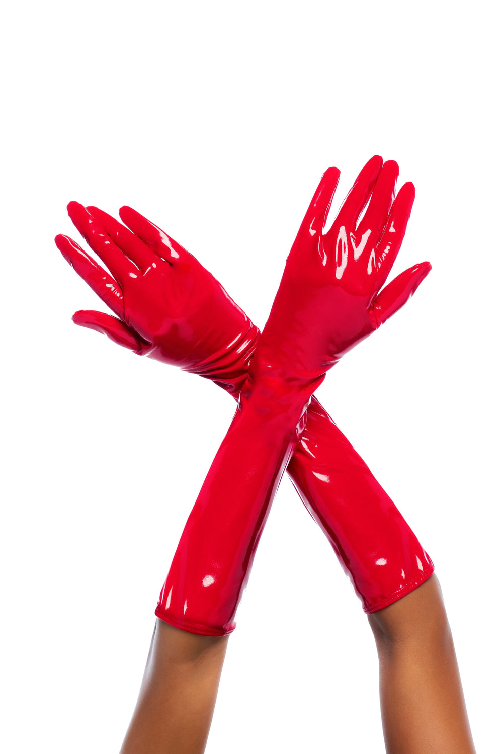 Mapale High Gloss Vinyl Gloves in Red 