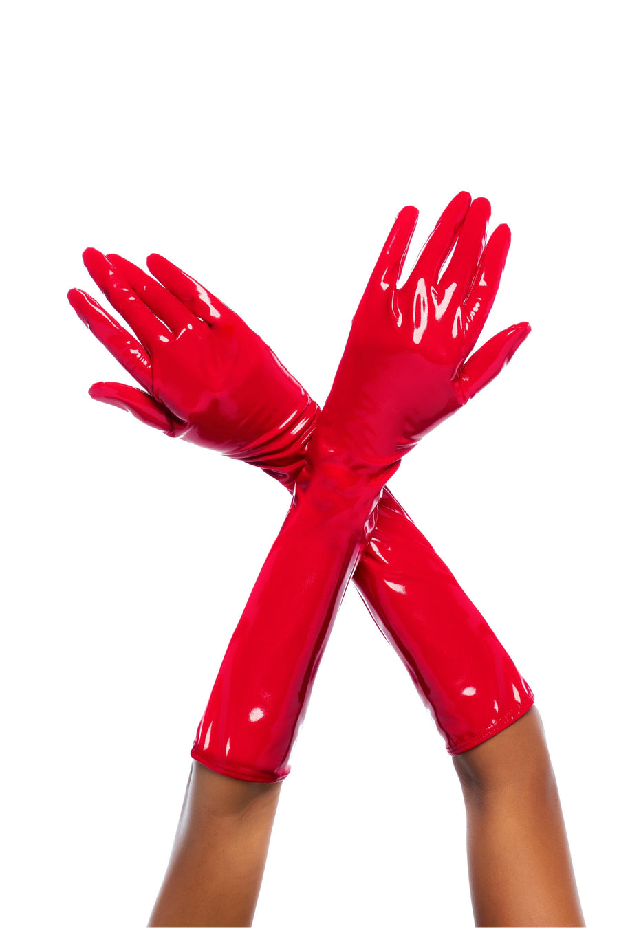 Mapale High Gloss Vinyl Gloves in Red 