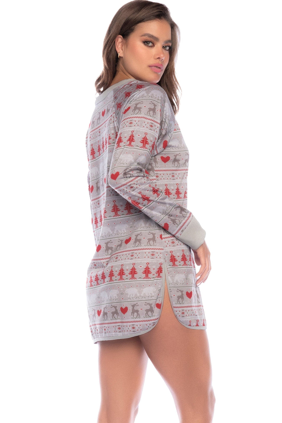 Mapale Holiday Print Chemise in Red 