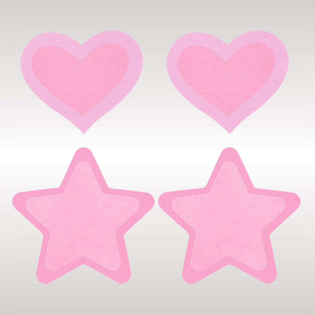 Hot Pink Glow In The Dark Hearts & Stars