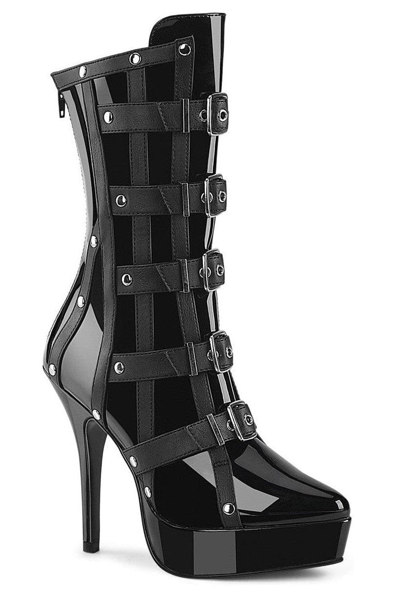 Devious INDULGE-1038 Ankle Boot in Black Patent from SexyShoes.com