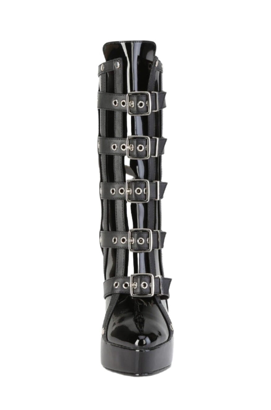 Devious INDULGE-1038 Ankle Boot in Black Patent