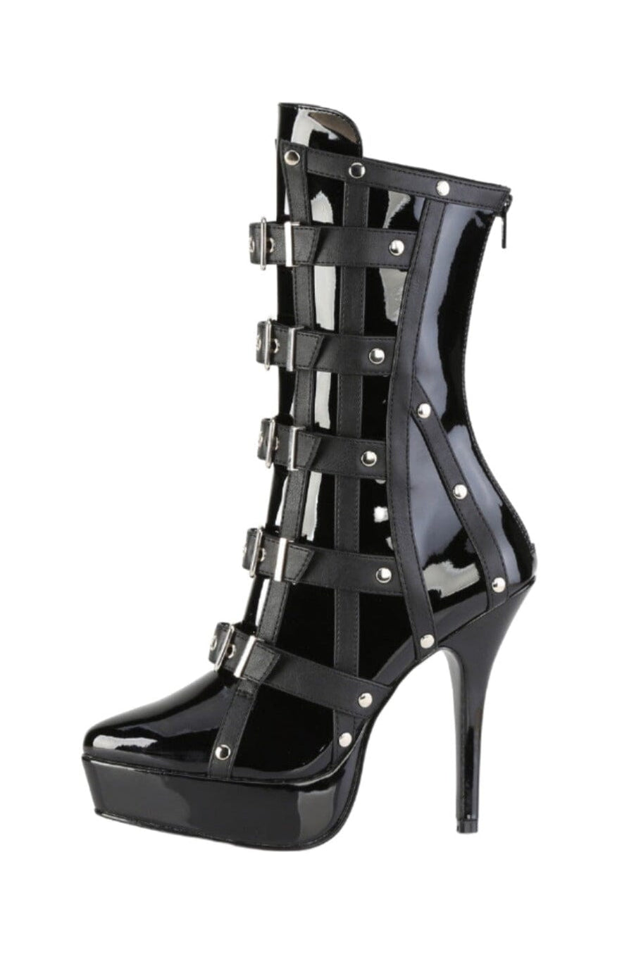 Devious INDULGE-1038 Ankle Boot in Black Patent