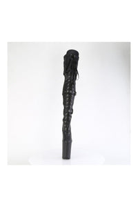 Pleaser INFINITY-3028 Black Patent Thigh Boot in Black Patent