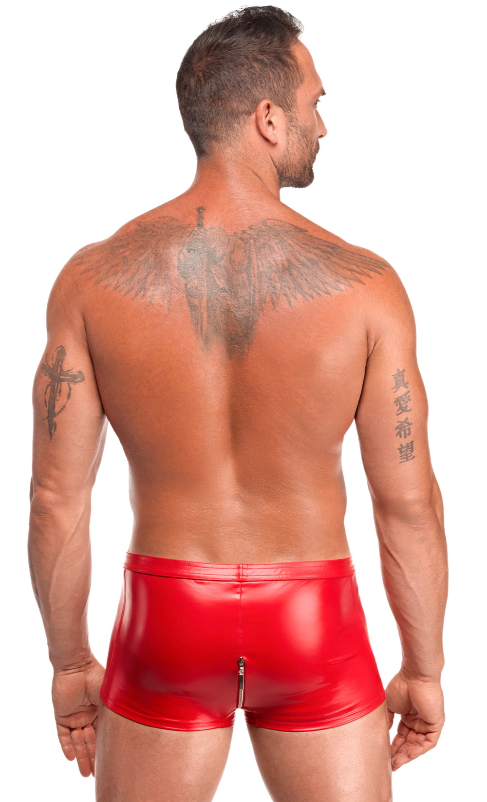 Ignite Mens Red Zipper Shorts