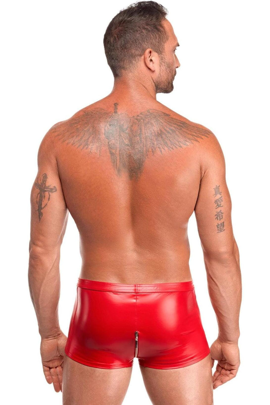 Ignite Mens Red Zipper Shorts