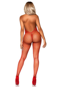 Industrial Net Racer Neck Backless Bodystocking-Bodystockings-SEXYSHOES.COM