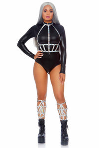 Iridescent Studded Vinyl Body Harness-Body Harness-SEXYSHOES.COM