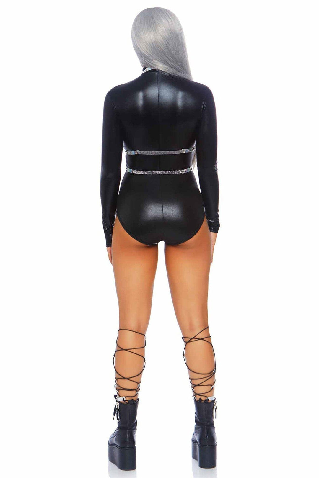 Iridescent Studded Vinyl Body Harness-Body Harness-SEXYSHOES.COM