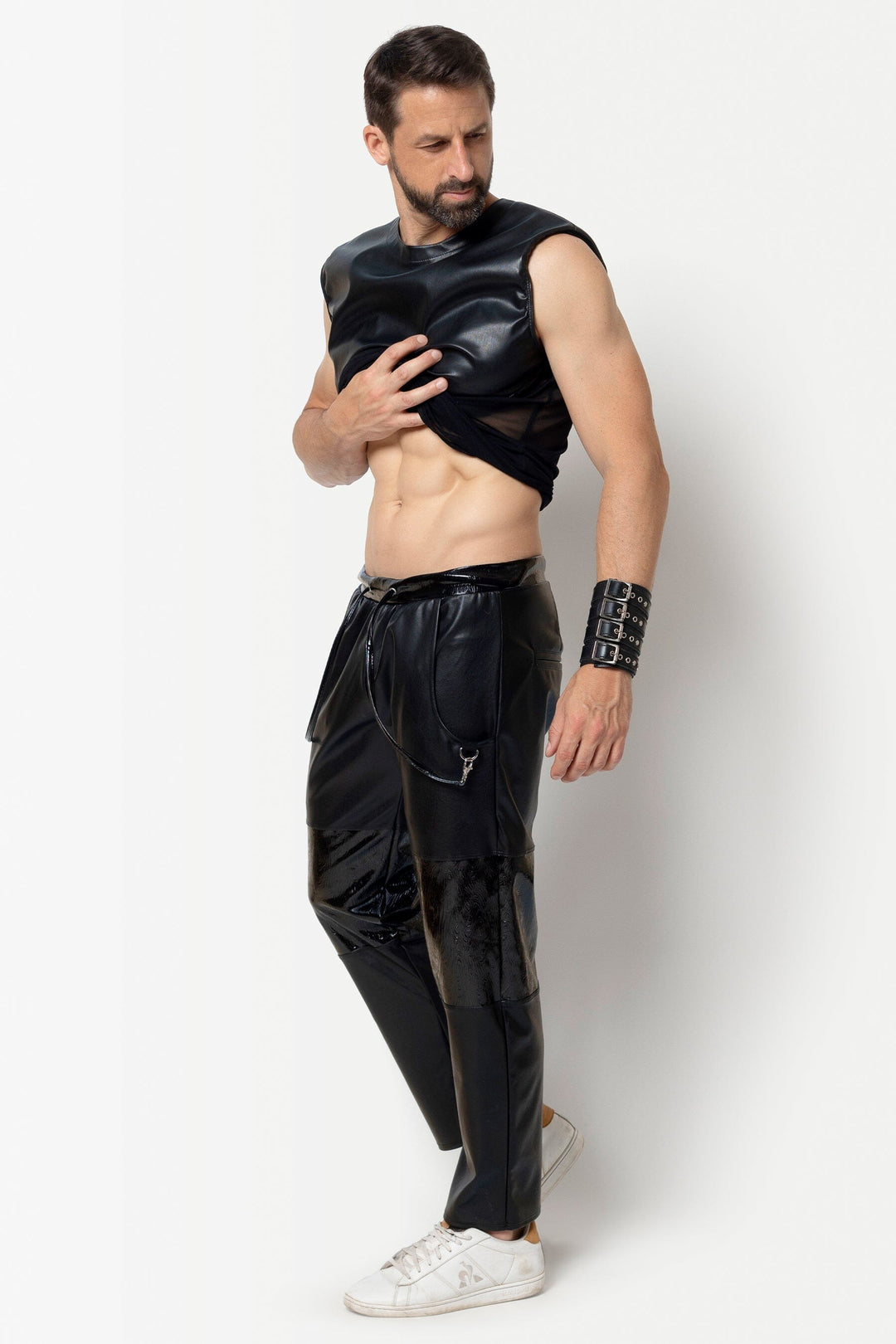 L'HOMME JENSEN Faux Trousers in Black 