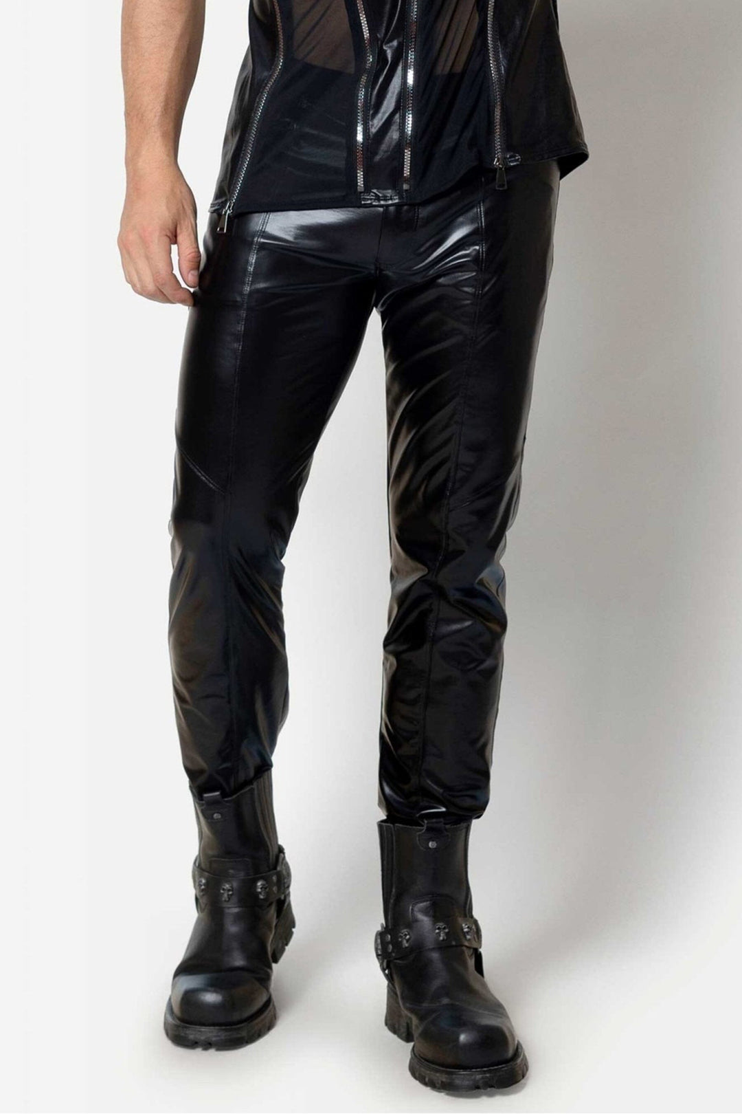L'HOMME JOSS Vinyl Trouser Pants in Black  from SexyShoes.com