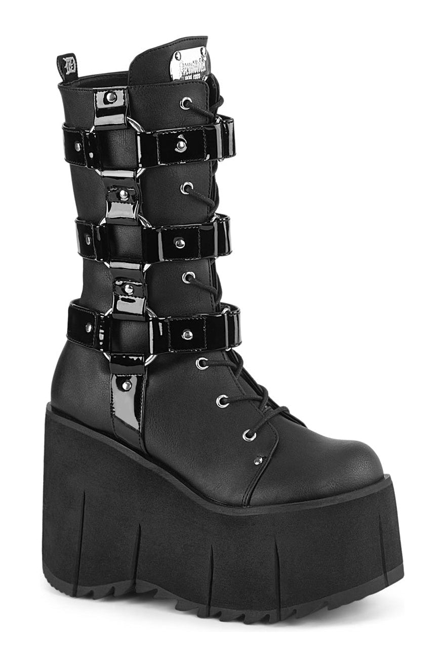 KERA-110 Black Vegan Leather Knee boot
