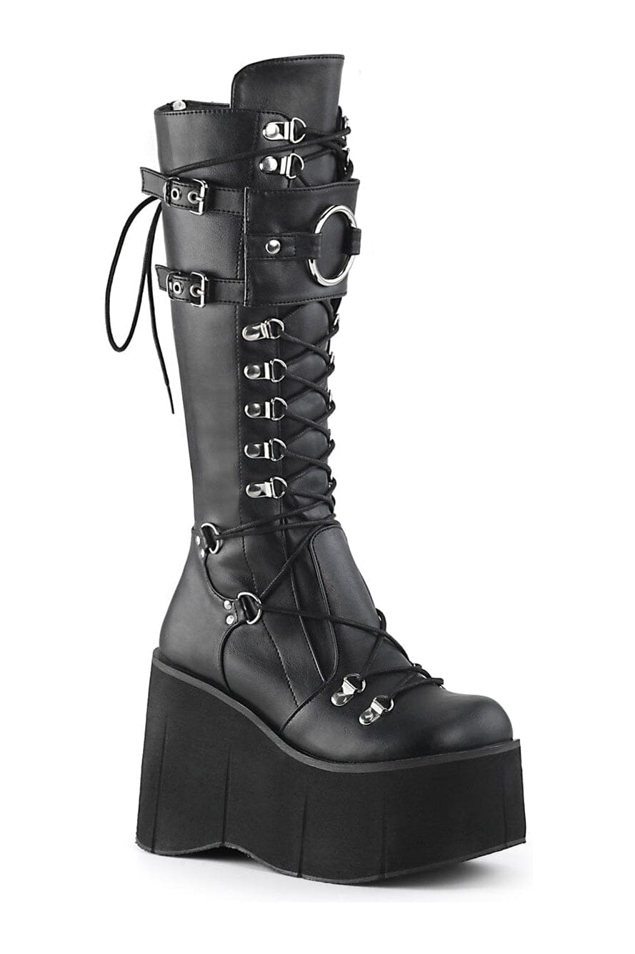 Demonia KERA-200 Black Vegan Leather Knee Boot in Black Vegan Leather from SexyShoes.com