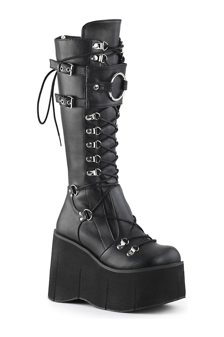 KERA-200 Black Vegan Leather Knee Boot