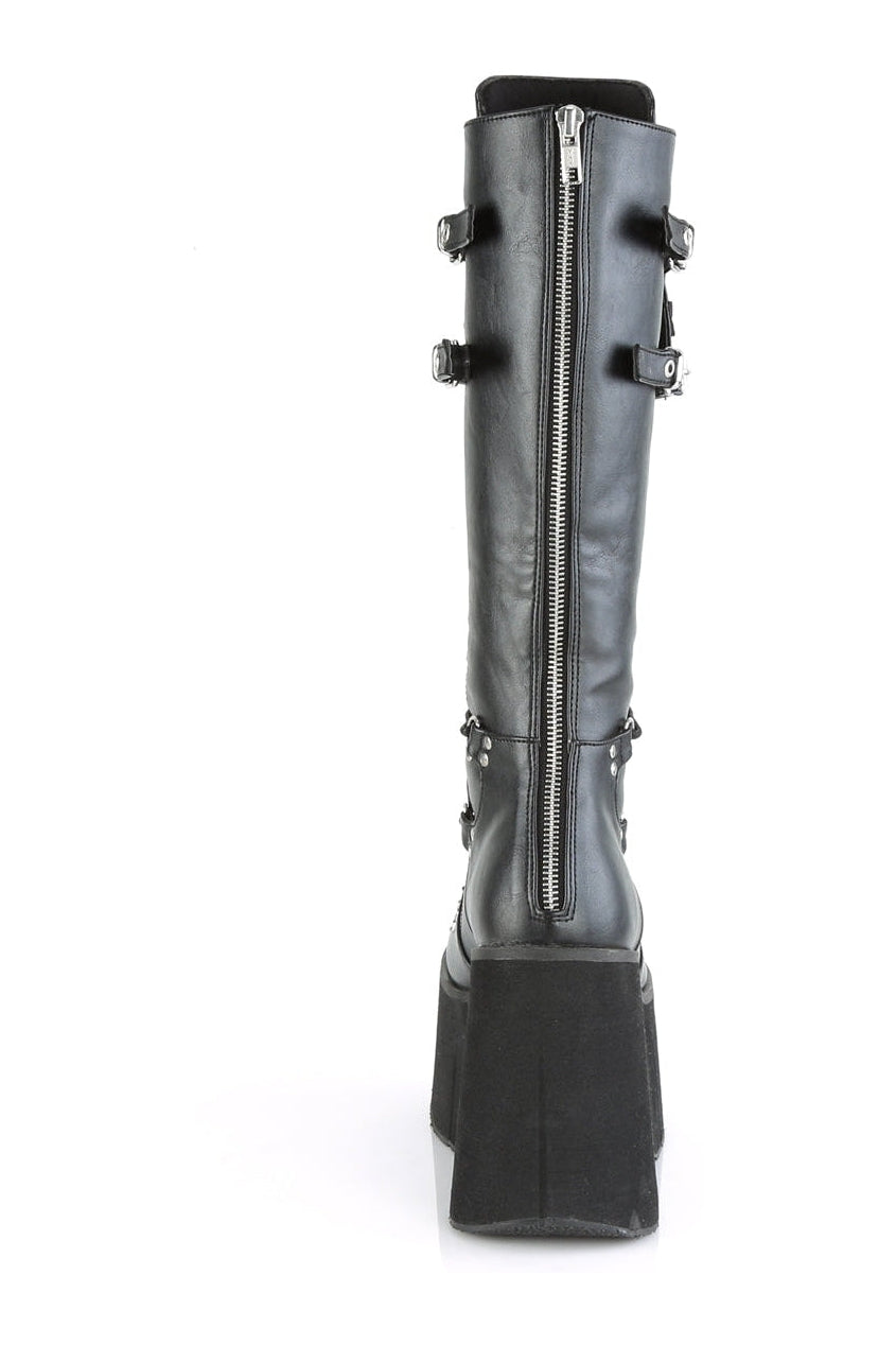 KERA-200 Black Vegan Leather Knee Boot