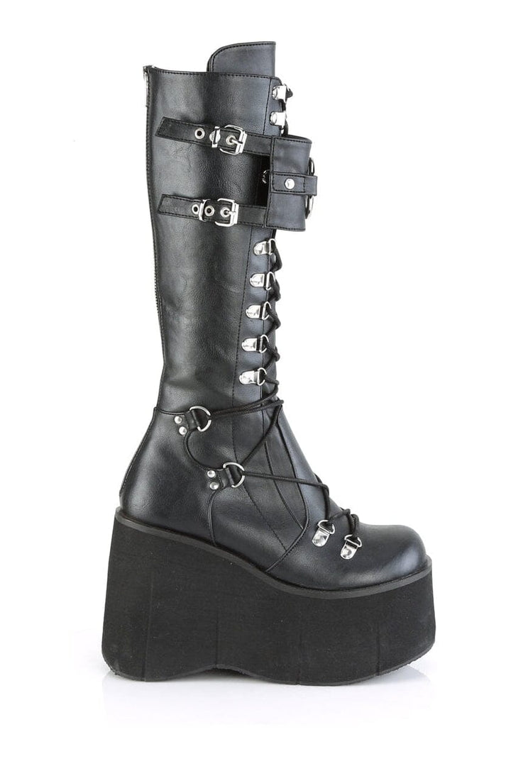 KERA-200 Black Vegan Leather Knee Boot