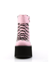Demonia KERA-21 Pink Vegan Leather Ankle Boot in Pink Vegan Leather