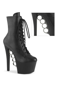 Pleaser KNUCKS-1020 Black Faux Leather Ankle Boot in Black Faux Leather from SexyShoes.com