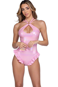 Roma Confidential Keyhole Romper in Pink  from SexyShoes.com