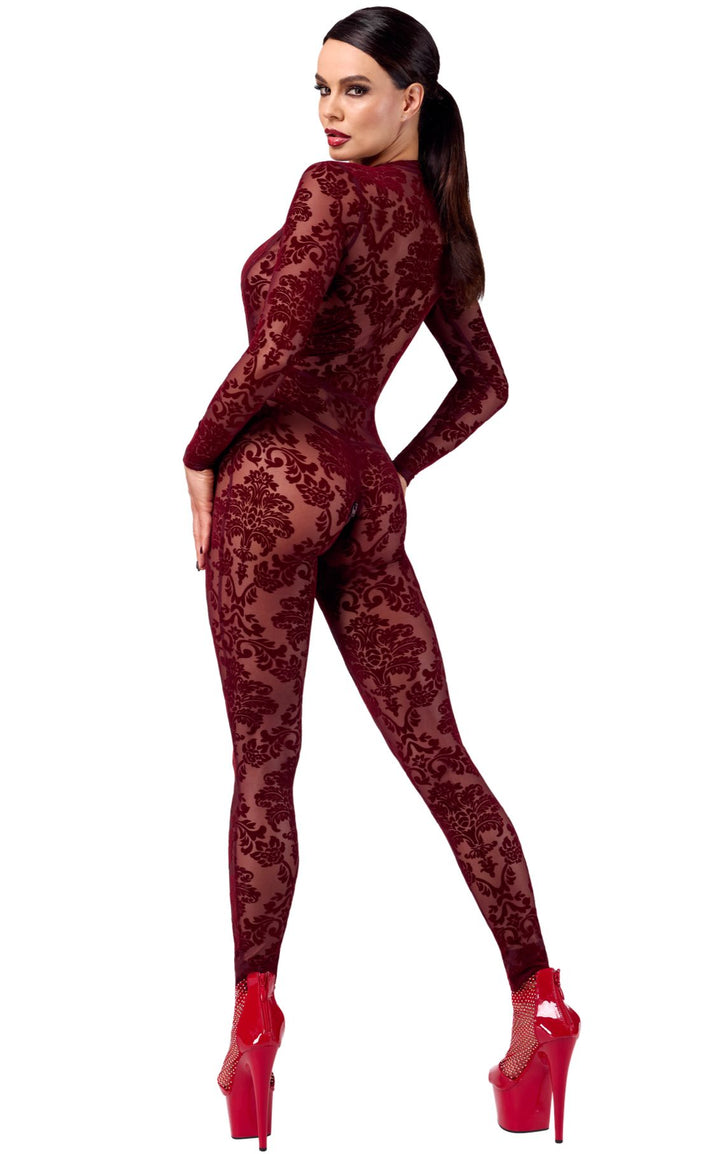 Noir Handmade Kink Royal Catsuit in Red 