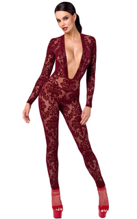 Noir Handmade Kink Royal Catsuit in Red  from SexyShoes.com