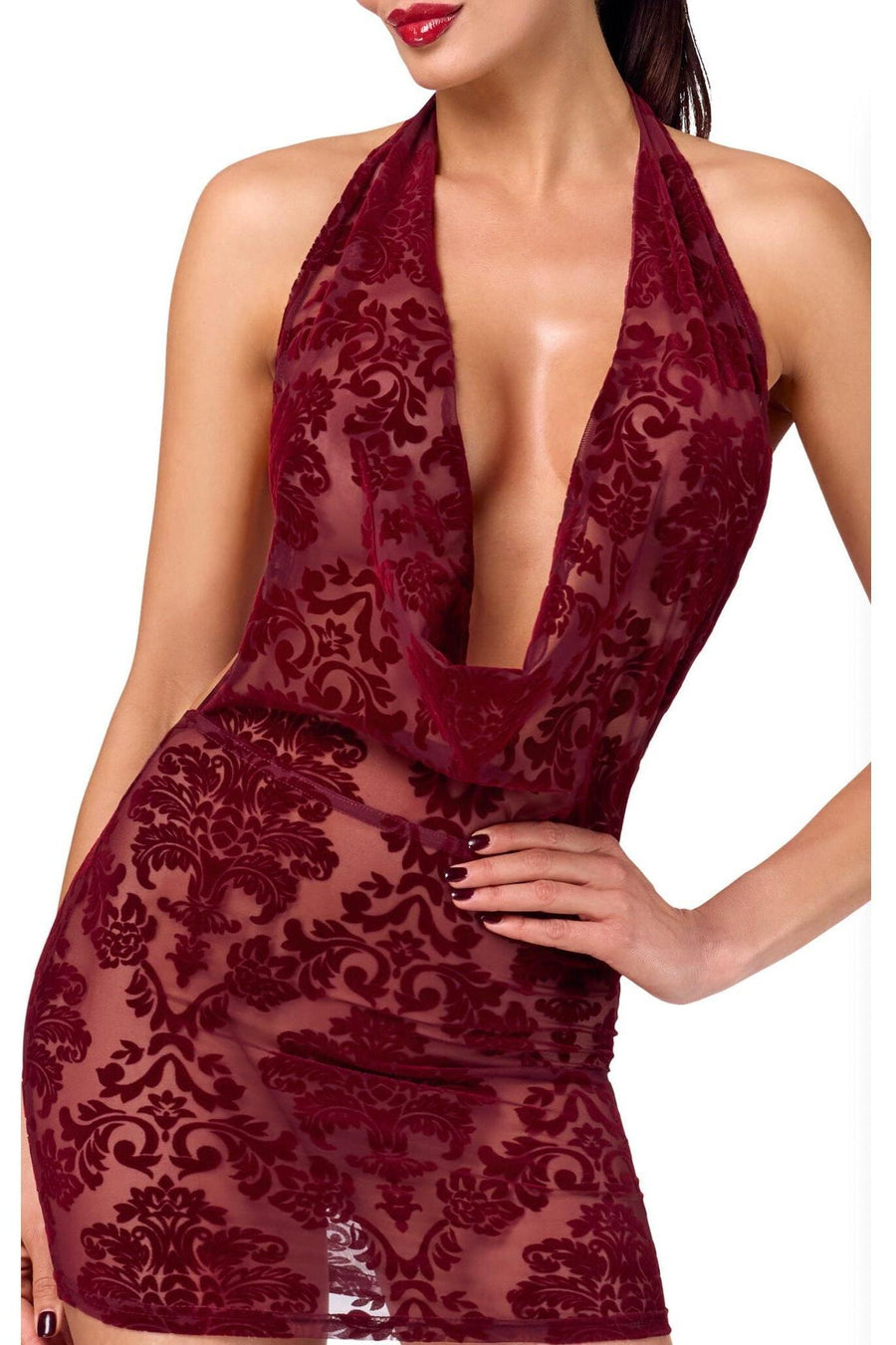 Noir Handmade Kink Royal cascade mini dress in Red 